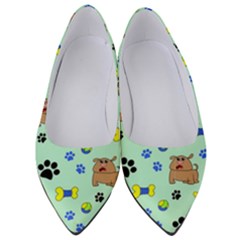 Dog Pattern Seamless Blue Background Scrapbooking Women s Low Heels by pakminggu