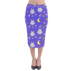 Texture Pattern Seamless Rainbow Background Dream Velvet Midi Pencil Skirt by pakminggu