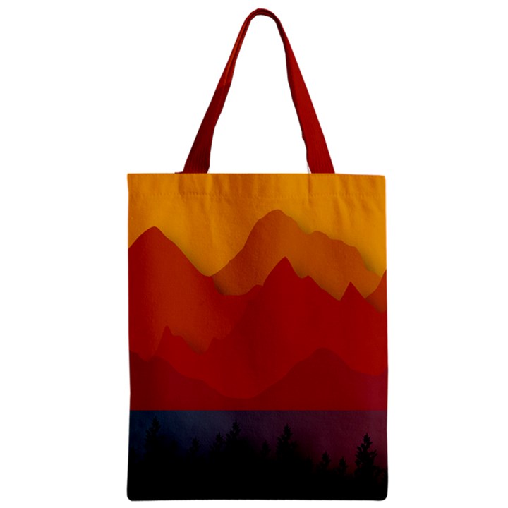 Mountain Forest Nature Scenery Art Mountains Zipper Classic Tote Bag