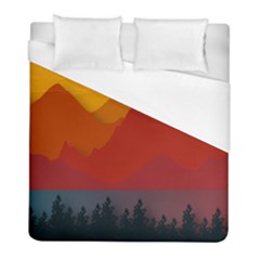 Mountain Forest Nature Scenery Art Mountains Duvet Cover (full/ Double Size) by pakminggu