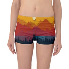 Mountain Forest Nature Scenery Art Mountains Reversible Boyleg Bikini Bottoms by pakminggu