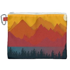 Mountain Forest Nature Scenery Art Mountains Canvas Cosmetic Bag (xxl) by pakminggu