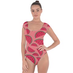 Watermelon Red Food Fruit Healthy Summer Fresh Short Sleeve Leotard  by pakminggu