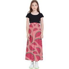 Watermelon Red Food Fruit Healthy Summer Fresh Kids  Flared Maxi Skirt by pakminggu