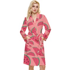 Watermelon Red Food Fruit Healthy Summer Fresh Long Sleeve Velvet Robe by pakminggu