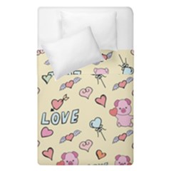 Pig Animal Love Romance Seamless Texture Pattern Duvet Cover Double Side (single Size) by pakminggu