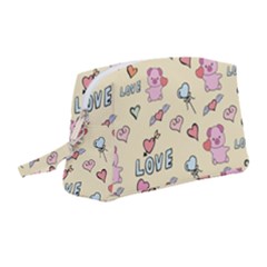 Pig Animal Love Romance Seamless Texture Pattern Wristlet Pouch Bag (medium) by pakminggu