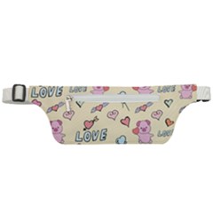 Pig Animal Love Romance Seamless Texture Pattern Active Waist Bag by pakminggu