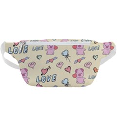 Pig Animal Love Romance Seamless Texture Pattern Waist Bag  by pakminggu