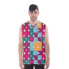 Background Pattern Texture Design Dots Wallpaper Men s Basketball Tank Top by pakminggu