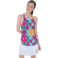 Background Pattern Texture Design Dots Wallpaper Racer Back Mesh Tank Top