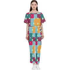 Background Pattern Texture Design Dots Wallpaper Batwing Lightweight Chiffon Jumpsuit by pakminggu