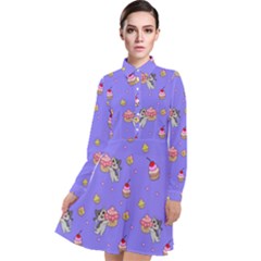 Art Pattern Design Seamless Scrapbooking Long Sleeve Chiffon Shirt Dress by pakminggu