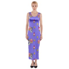 Art Pattern Design Seamless Scrapbooking Fitted Maxi Dress by pakminggu