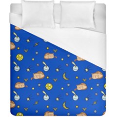 Cat Animals Sleep Stars Seamless Background Duvet Cover (california King Size) by pakminggu