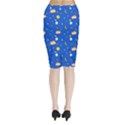 Cat Animals Sleep Stars Seamless Background Midi Wrap Pencil Skirt View2