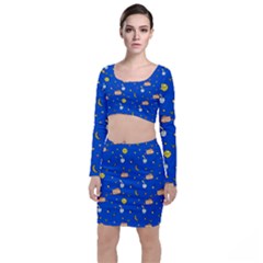 Cat Animals Sleep Stars Seamless Background Top And Skirt Sets by pakminggu