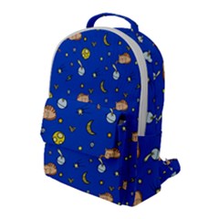 Cat Animals Sleep Stars Seamless Background Flap Pocket Backpack (large) by pakminggu