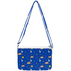 Cat Animals Sleep Stars Seamless Background Double Gusset Crossbody Bag by pakminggu