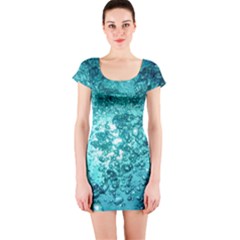 Nature Wallpaper Bubbles Water Bubbly Short Sleeve Bodycon Dress by pakminggu