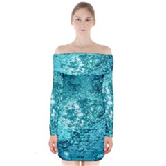 Nature Wallpaper Bubbles Water Bubbly Long Sleeve Off Shoulder Dress by pakminggu