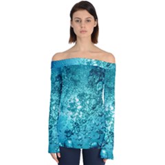 Nature Wallpaper Bubbles Water Bubbly Off Shoulder Long Sleeve Top by pakminggu