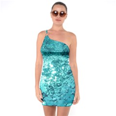 Nature Wallpaper Bubbles Water Bubbly One Shoulder Ring Trim Bodycon Dress by pakminggu