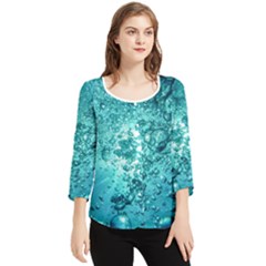 Nature Wallpaper Bubbles Water Bubbly Chiffon Quarter Sleeve Blouse by pakminggu