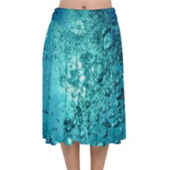 Nature Wallpaper Bubbles Water Bubbly Velvet Flared Midi Skirt by pakminggu