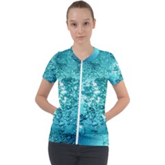 Nature Wallpaper Bubbles Water Bubbly Short Sleeve Zip Up Jacket by pakminggu