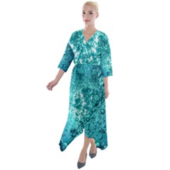 Nature Wallpaper Bubbles Water Bubbly Quarter Sleeve Wrap Front Maxi Dress by pakminggu