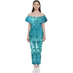 Nature Wallpaper Bubbles Water Bubbly Off Shoulder Ruffle Top Jumpsuit by pakminggu