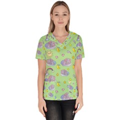 Elephant Sleeping Elephants Background Women s V-neck Scrub Top by pakminggu