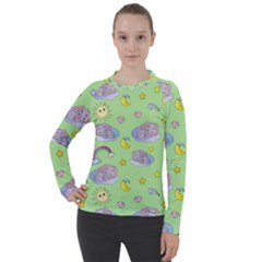 Elephant Sleeping Elephants Background Women s Pique Long Sleeve Tee