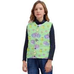 Elephant Sleeping Elephants Background Kid s Short Button Up Puffer Vest	 by pakminggu