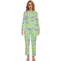 Elephant Sleeping Elephants Background Womens  Long Sleeve Lightweight Pajamas Set by pakminggu