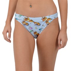 Pattern Giraffe Animal Seamless Scrapbooking Blue Band Bikini Bottoms by pakminggu