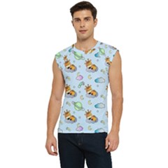 Pattern Giraffe Animal Seamless Scrapbooking Blue Men s Raglan Cap Sleeve Tee by pakminggu