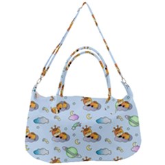 Pattern Giraffe Animal Seamless Scrapbooking Blue Removable Strap Handbag by pakminggu