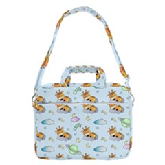 Pattern Giraffe Animal Seamless Scrapbooking Blue Macbook Pro 16  Shoulder Laptop Bag by pakminggu