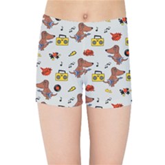 Background Pattern Texture Design Dog Music Kids  Sports Shorts by pakminggu