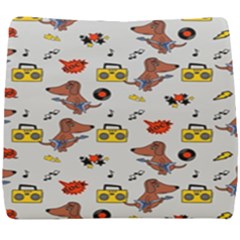 Background Pattern Texture Design Dog Music Seat Cushion by pakminggu