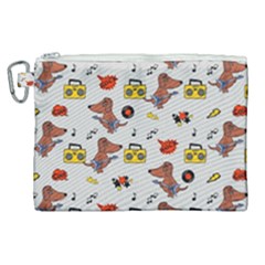 Background Pattern Texture Design Dog Music Canvas Cosmetic Bag (xl) by pakminggu