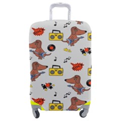 Background Pattern Texture Design Dog Music Luggage Cover (medium) by pakminggu