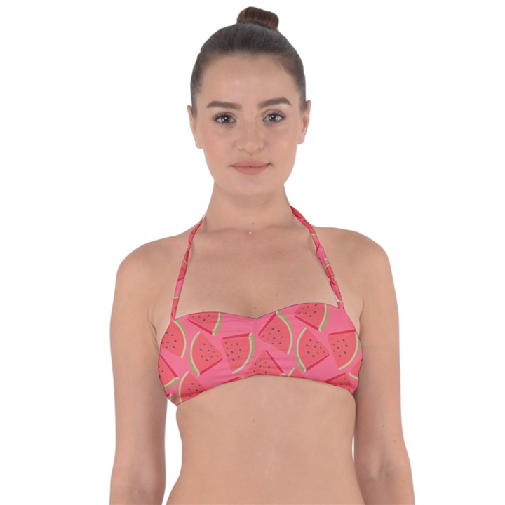 Watermelon Background Watermelon Wallpaper Halter Bandeau Bikini Top