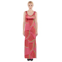 Watermelon Background Watermelon Wallpaper Thigh Split Maxi Dress by pakminggu