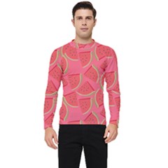 Watermelon Background Watermelon Wallpaper Men s Long Sleeve Rash Guard by pakminggu