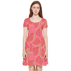 Watermelon Background Watermelon Wallpaper Inside Out Cap Sleeve Dress