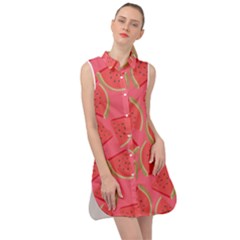 Watermelon Background Watermelon Wallpaper Sleeveless Shirt Dress by pakminggu