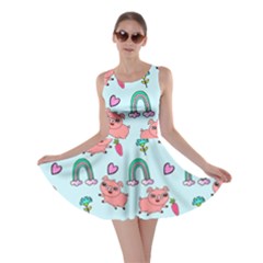 Pigs Pattern Art Design Drawing Sketch Wallpaper Skater Dress by pakminggu